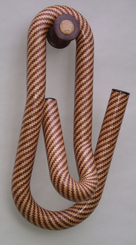 brown and white striped wooden rope